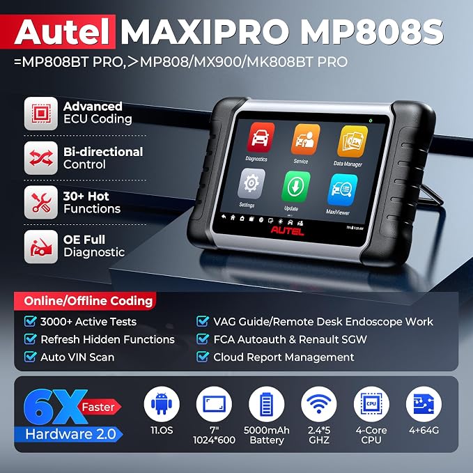 Autel MaxiPRO MP808S Scanner, 2025 2-Year Update MP808S Up of MaxiSys MS906BT - Image 2