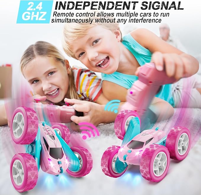 RC Cars, 2.4 GHZ Double Sided RC Stunt Car 360° Rotating Remote Control Crawler - Image 3