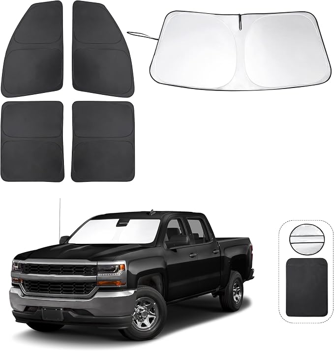 TINGLU Window Shades for Chevrolet/Chevy Silverado 2014-2019 Accessories Full by TINGLU