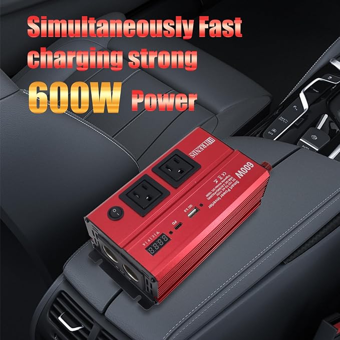 HITRENDS 600W Inverter for Car Power Inverters, 12V DC to 110V AC Converter - Image 7