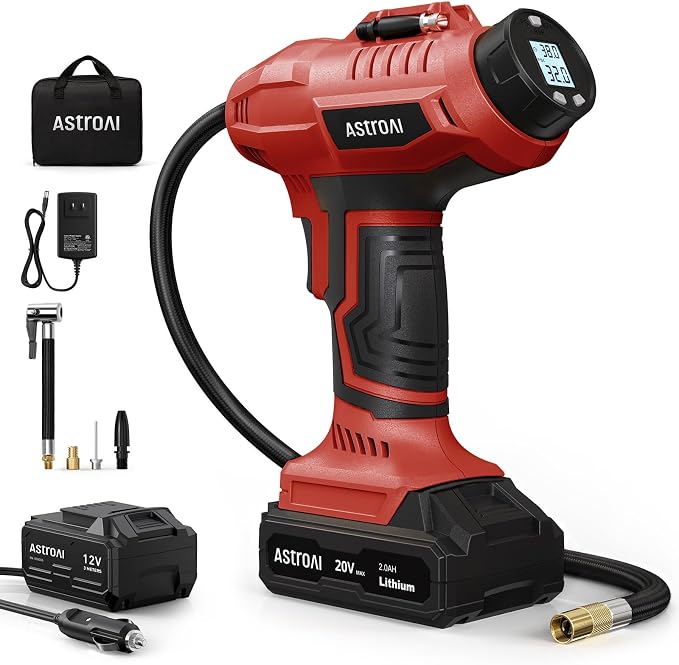 AstroAI C2 Cordless Tire Inflator Air Compressor 20V Rechargeable Battery by AstroAI