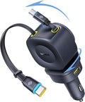Baseus 163W Retractable Car Charger USB C Fast Charging, PrimeTrip VR2 Max 4 in by Baseus