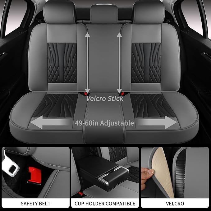 Leather Car Seat Covers, Car Seat Protector Waterproof, Seat Covers Full Set - Image 5