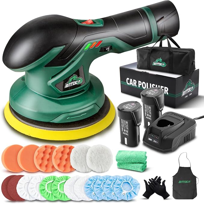 BATOCA - Cordless Car Buffer Polisher - 2pcs 2.0Ah 12V Lithium-ion Rechargeable by BATOCA