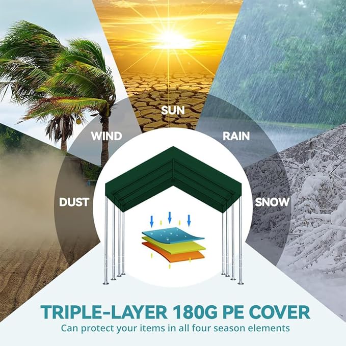 12'x20' Upgraded Carport Replacement Top Canopy Cover - Image 6