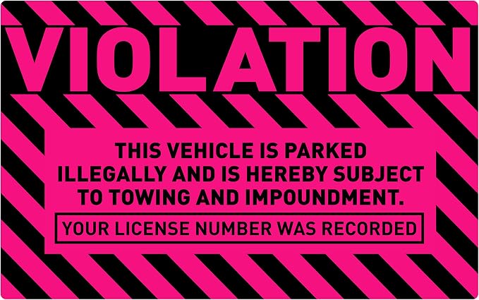 easykart labels 50 Parking Violation Stickers, 5 x 8 inch “Violation by EasykartLabels