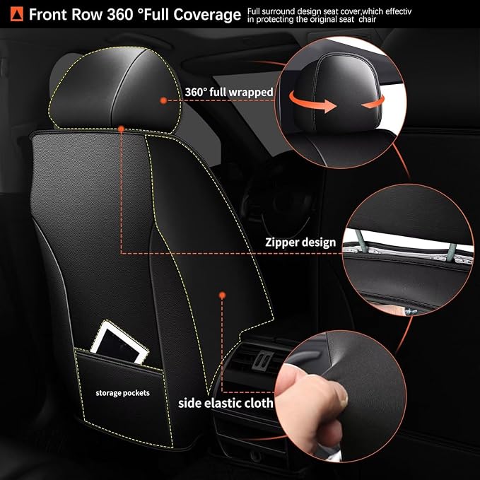 Front Seat Covers for Toyota Camry 2012-2023 2024 2025 Leather Ice Silk - Image 2