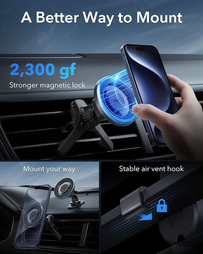 ESR for MagSafe Car Mount, Magnetic Car Phone Holder Mount, Air Vent/Dashboard - Image 2