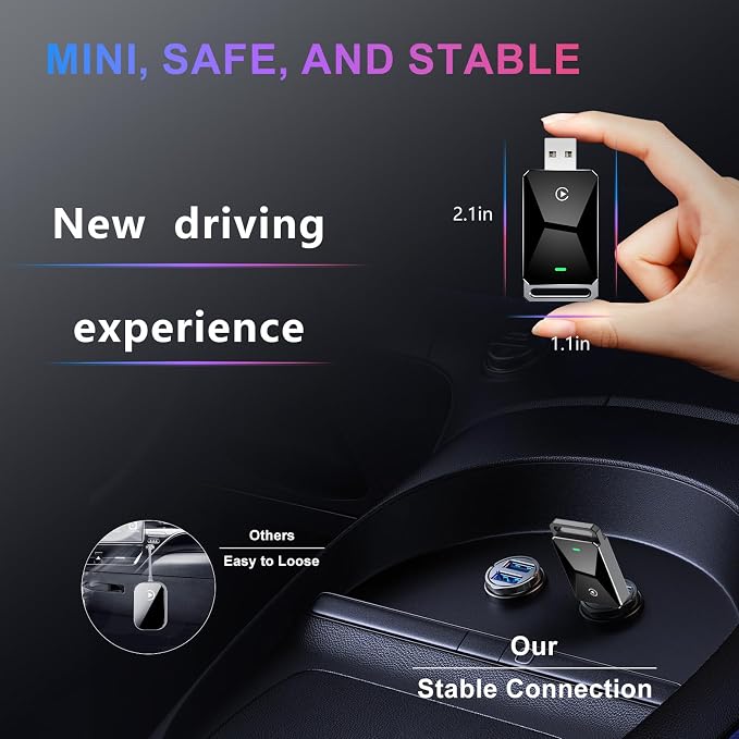 Wireless CarPlay Adapter for Apple CarPlay，Convert Wired to Wireless iPhone - Image 3