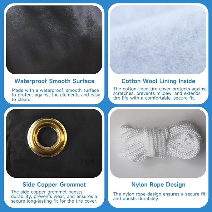 Tire Covers 4 Pack, Waterproof Thickening Tire Wheel Protector - Image 5
