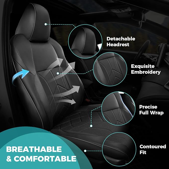 for Toyota RAV4 Seat Covers 2019 2020 2021 2022 2023 2024 2025 RAV 4 Prime & - Image 3