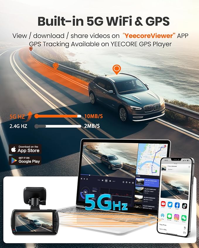 Real 4K 30fps Dash Cam Front and Rear, 2 Channel HDR - Image 4