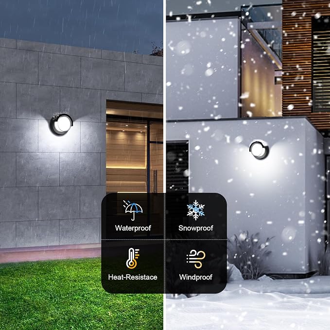 Porch Light Outdoor, 6000K Daylight Small Waterproof Anti Rust LED Wall Lights - Image 4