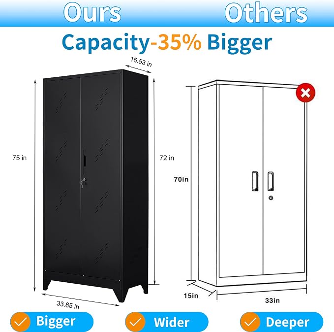 75" Metal Storage Cabinet, Tool Cabinets - Image 4