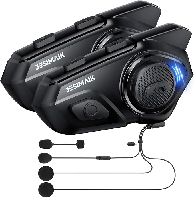 Motorcycle Helmet Bluetooth Headset, 10 Way 2KM Helmet Communication System by JESIMAIK