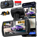 4K Dash Cam Front and Rear, Built-in WiFi GPS, 3.3"IPS Screen, HDR Night Vision by YEECORE