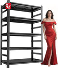 72" H Garage Shelving 5 Tier Shelving Unit, 3500Lbs Adjustable Metal Garage by PRESTELION
