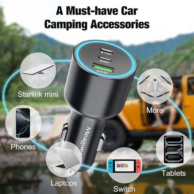 140W USB C Car Charger, Super Fast Charging - Image 7