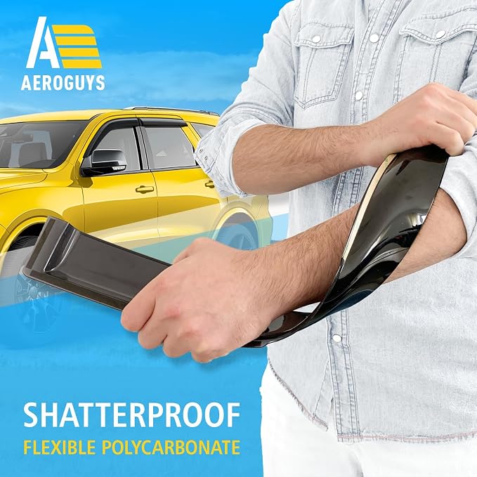 Extra Durable Window Deflectors Tape-On Window Visors Rain Guards Fit - Image 4