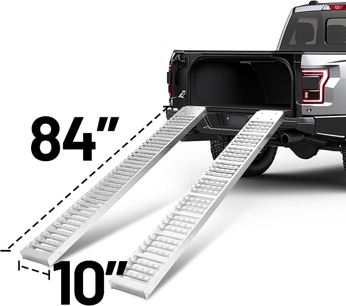 Rockland 84" x10" Steel Truck Ramps, 1000 LBS Capacity, Portable Trailer Ramps - Image 6