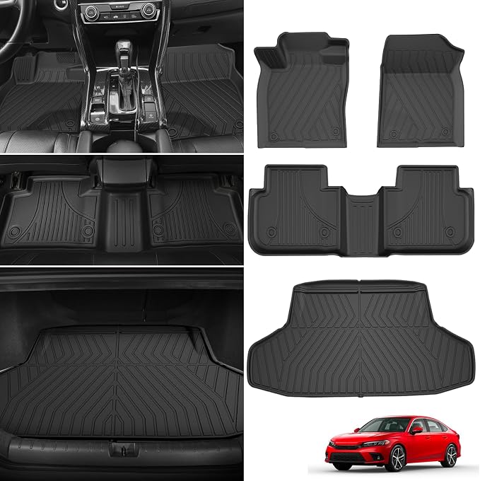 Fit for 2025 2024 2023 2022 Honda Civic Sedan Si Floor Mats & Cargo Liner: All by TTXLIGHTING%C2%AE