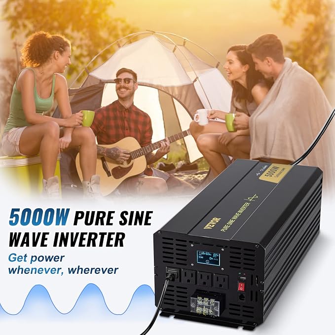VEVOR Pure Sine Wave Inverter, 5000 Watt, Power Inverter, DC 12V to AC 120V Car - Image 2