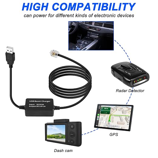 MEIRIYFA Radar Detector Power Cable, USB 5V to 12V RJ11 Radar Detectors - Image 4