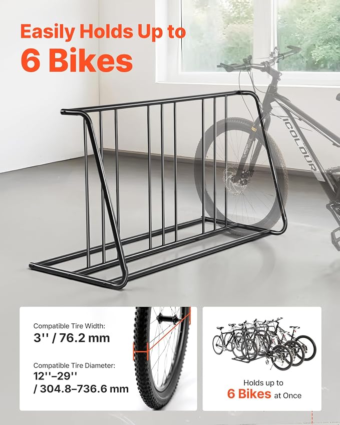 VEVOR Bike Rack, Fits Tire Width 3 Inch/76.2 mm, Carbon Steel Double-Sided Grid - Image 2