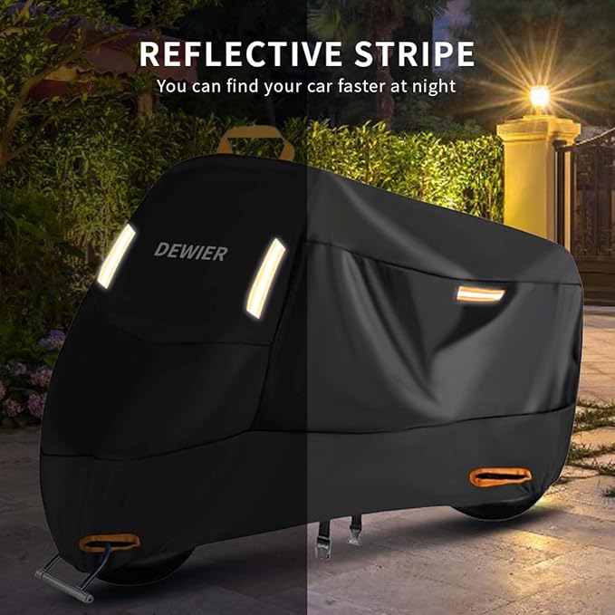 Motorcycle Cover Waterproof Outdoor, 420D Heavy Duty, All Season Protection - Image 2