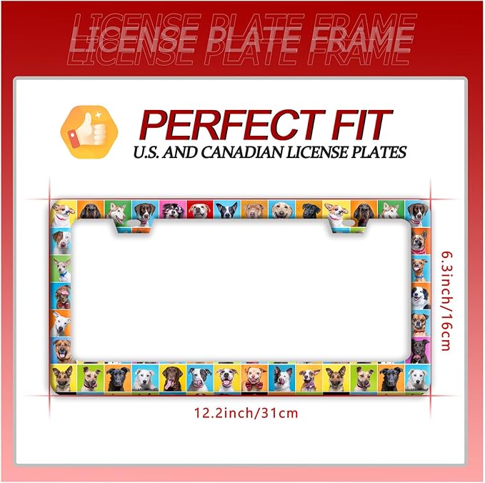 Dog License Plate Frame Puppy Pet License Plate Frames Funny Stainless Steel - Image 7