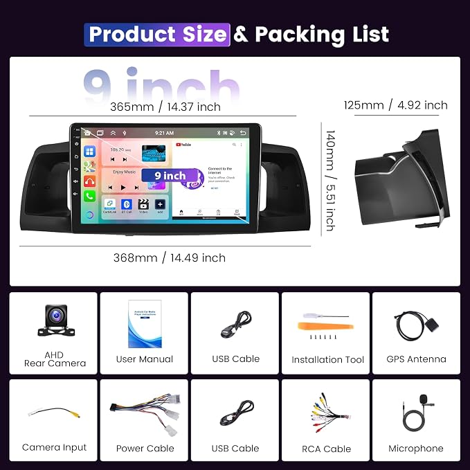 8 Core 4G+64G Car Stereo for Toyota Corolla EX 2007-2012 5G WiFi DSP/32EQ - Image 7