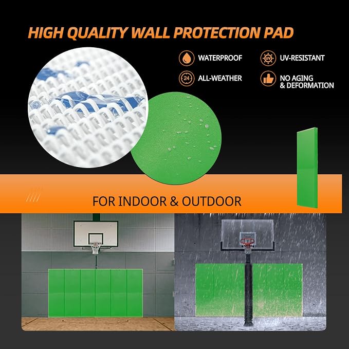 PROGOAL 2"/4" Thick Foam Protection Wall Pad，Gym Basketball-Court - Image 5