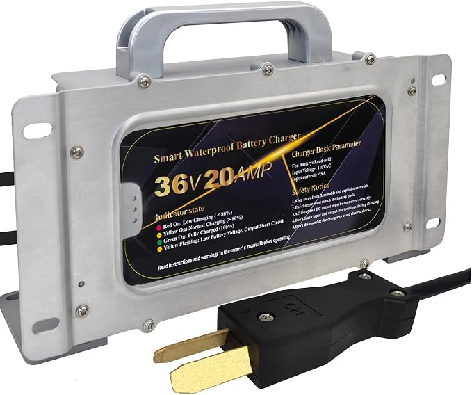 36V 20AMP Golf Cart Waterproof Battery Charger by CAPTOK