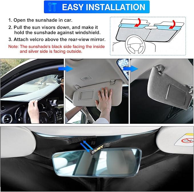 KUST Windshield Sun Shade for 2022-2025 Volvo C40 Recharge, Ultimate SUV - Image 6