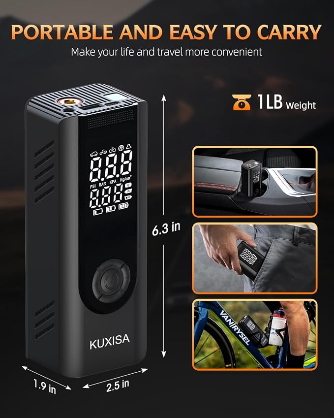 Tire Inflator Portable Air Compressor, 180PSI & 3X Faster Air Pump - Image 7