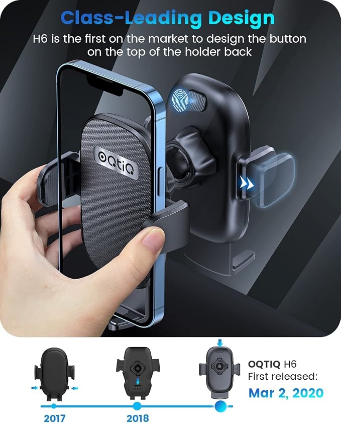 OQTIQ 3-in-1 Car Phone Mount – Dashboard, Windshield & Air Vent Holder - Image 3