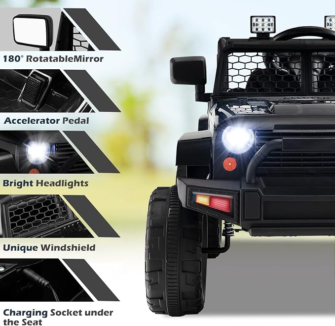 Costzon Ride on Car, 12V Battery Powered Truck Vehicle - Image 4