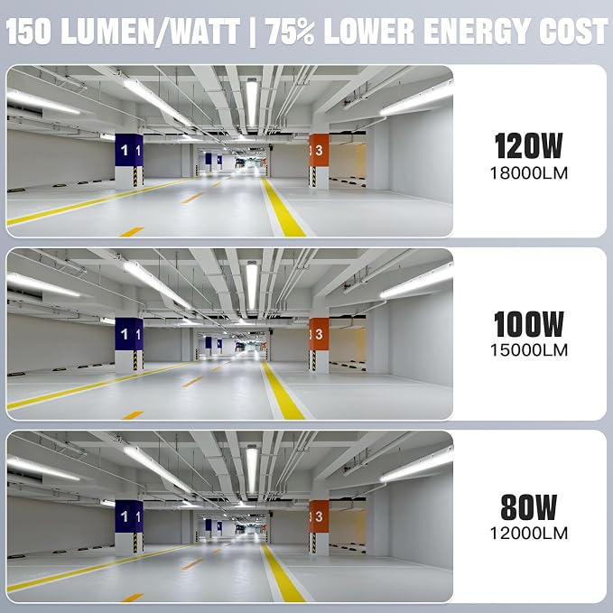 JTT 8FT LED Vapor Tight Light 120/100/80W Tunable, 18000lm LED Vapor Proof - Image 5