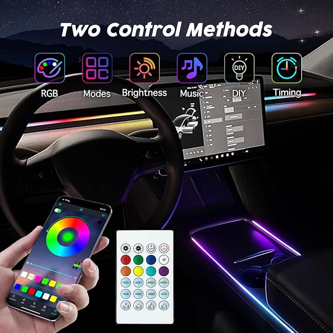 Interior Car LED Lights, RGB Dream Color Acrylic LED Lights - Image 4