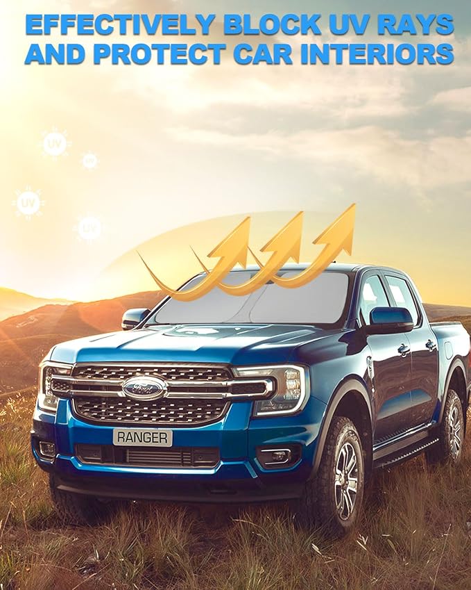 2025 Upgrade Front Windshield Sun Shade Foldable Ford Ranger Sun Shade Foldable - Image 6