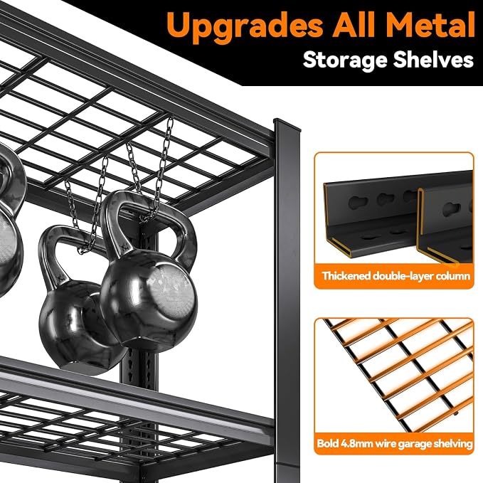 72''H Garage Shelving 3000LBS Capacity Heavy Duty Garage Storage Shelves - Image 7