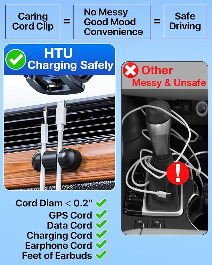 HTU 【Military-Grade】 Car Phone Holder, 【Strongest & Longest Steel-Hook】 Car - Image 9