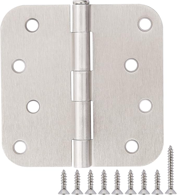 12 Pack 4 Inch Nickel Door Hinges Satin/Brushed Nickel Door Hinges 4 in x 4" by TDCHINGES
