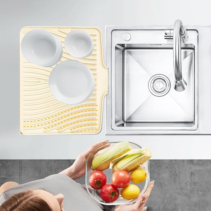 Silicone Dish Drying Mat for Kitchen Counter, Dish Drying Pad, Non-Slip Drain - Image 5