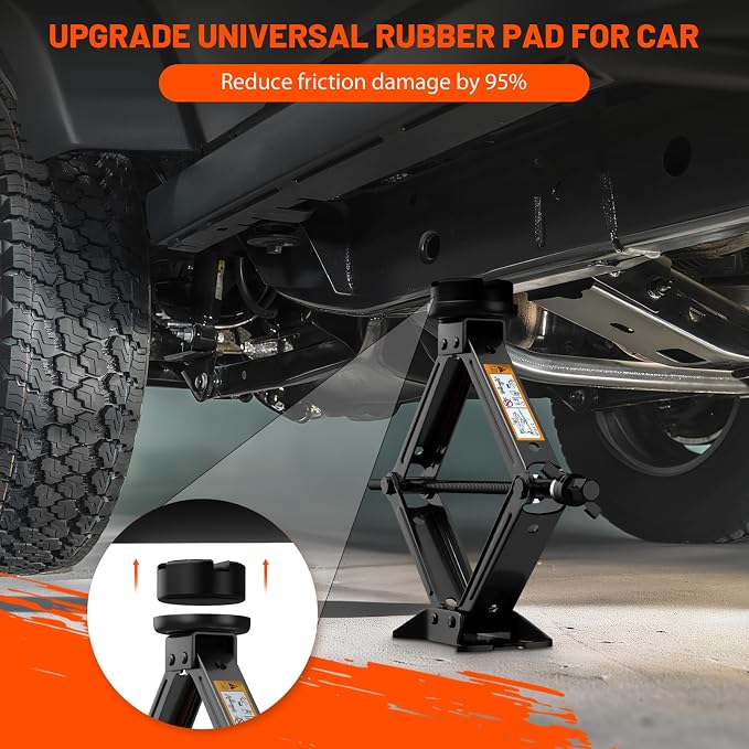 Portable Car Scissor Jack 2 Ton, Rubber Top Car Lift Jack - Image 6