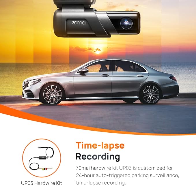 70mai Dash Cam M500, 2.7K Dash Cam Front, Dash Camera - Image 6
