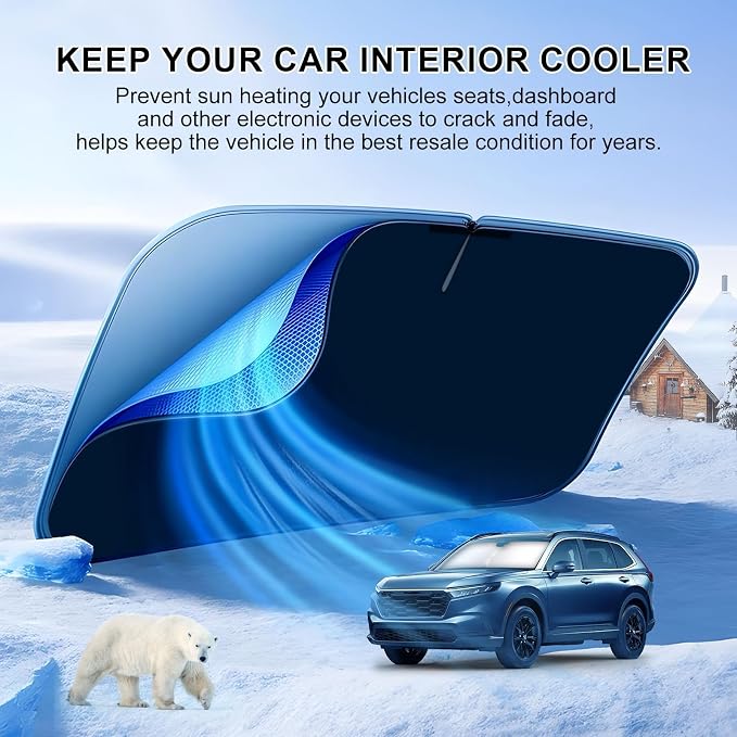 T TGBROS Windshield Sun Shade for Honda CRV 2023 2024 2025 4‑Layer Front Window - Image 2