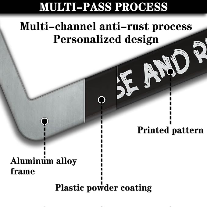 Front License Plate Bracket Black and White License Plate Frames I Know I Know - Image 5