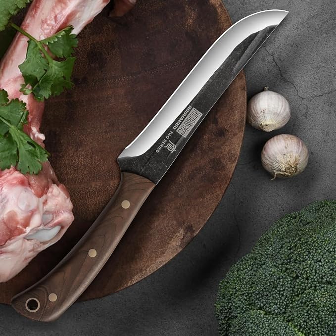Butcher Knife Set 3-Piece, Super Sharp Hand Forged Fillet Knife & Dividing - Image 7