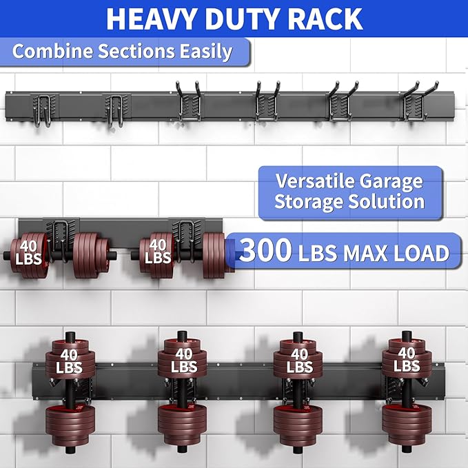 Garage Organization Tool Organizer Wall Mount, 48inch Heavy Duty Garden Tool - Image 3
